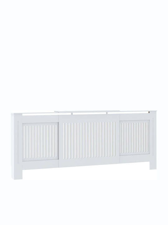 vidaXL Калориферен Капак от MDF Бял Разтегаем 205x20.5x82см