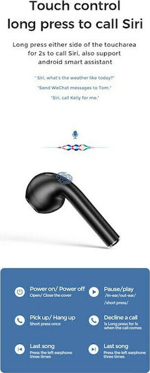Joyroom JR-T03S Earbud Bluetooth Handsfree Ακουστικά με Θήκη Φόρτισης Μαύρα