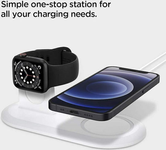Spigen Magfit Pad Duo Charger Stand Λευκό