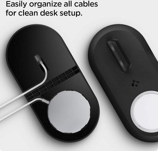 Spigen MagFit Duo Βάση Φόρτισης MagSafe σε Μαύρο χρώμα