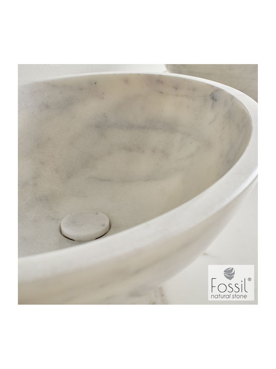 Fossil Mika Надеждна мивка мрамор 55x41x16см Бял
