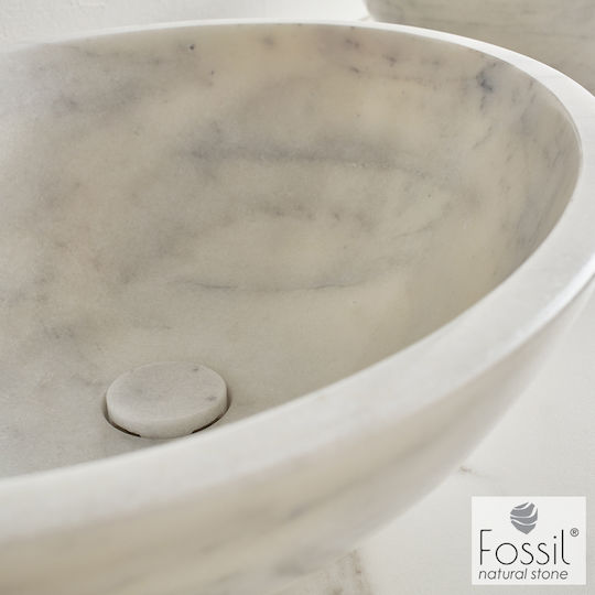 Fossil Mika Надеждна мивка мрамор 55x41x16см Бял