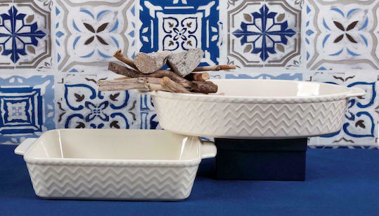 Cryspo Trio Zik-Zak Ceramic Oval Heat-Resistant Cookware 36x22x8cm