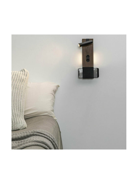 Faro Barcelona Magos Modern Leuchte Wand mit Integrierter LED und Warmweißes Licht Braun 30x8cm