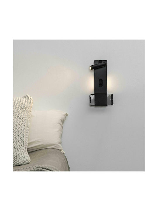 Faro Barcelona Magos Modern Wall Lamp with Integrated LED and Warm White Light Black Width 30cm