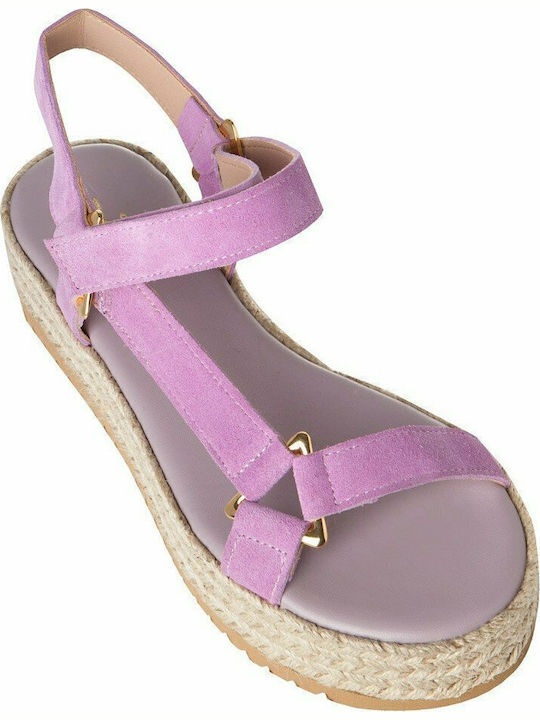 Flache Sandalen für Damen Flatforms in Lila Farbe