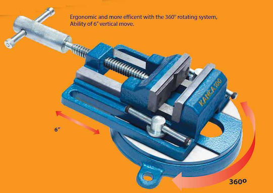 Kanca Rotating Vise for Countertop made of Steel with Maximum Opening 100mm