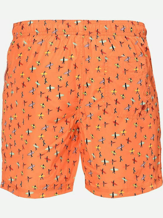 Men's Swimwear Shorts Orange with Patterns