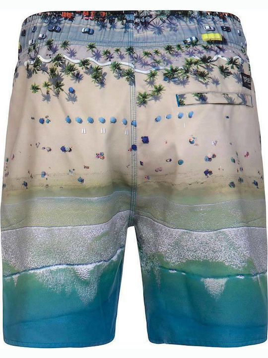 Men's Swimwear Shorts Light Blue with Patterns