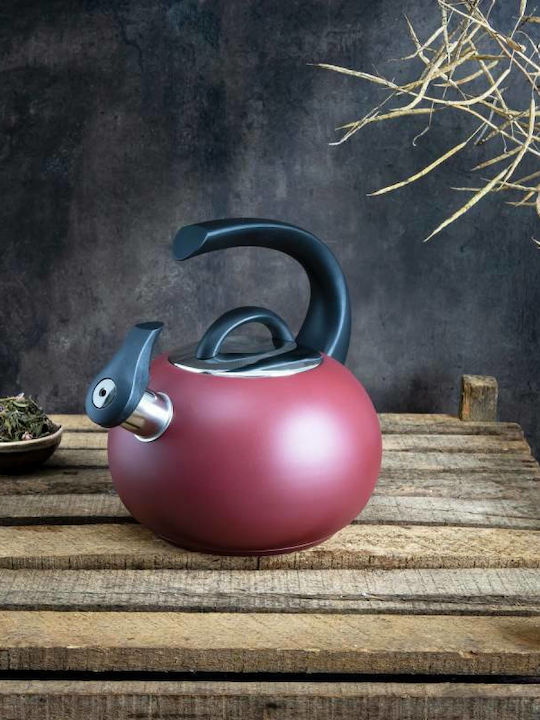 Cristel Neptune Kettle Stainless Steel in Red Color 1900ml 1pcs