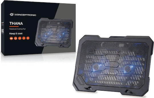 Conceptronic THANA01B Cooling Pad για Laptop έως 15.6" με 2 Ανεμιστήρες και Φωτισμό