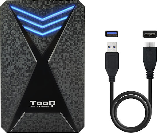 Tooq TQE-2550RGB Case for Hard Drive 2.5" SATA III with Connection USB 3.1