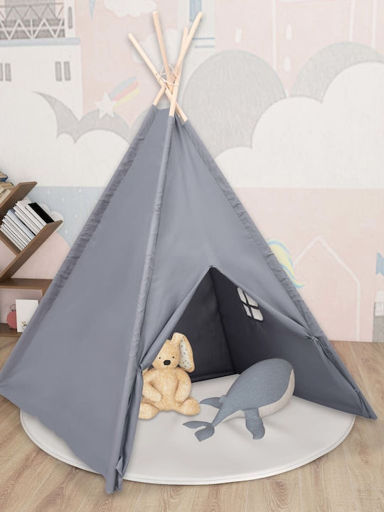 vidaXL Cort de joc pentru copii Indian Σκήνη Teepee Peach Skin 80272 Gri