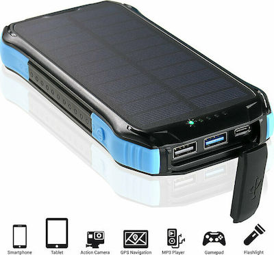 everActive EB-S12k Solar Power Bank 12000mAh 18W with 2 USB-A Ports and USB-C Port Quick Charge 3.0 / Power Delivery Black