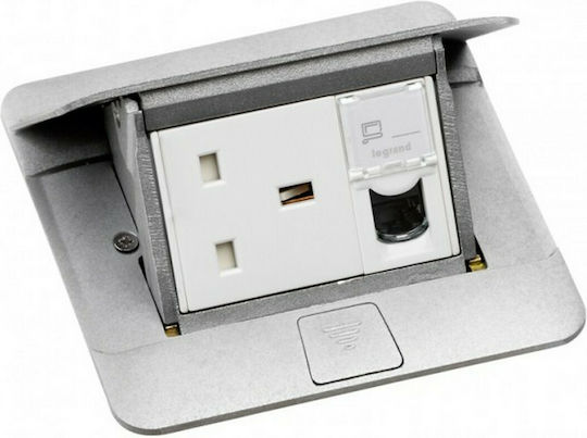 Legrand Pop-Up Flush Electrical Box 3 Elements in Silver Color 054010