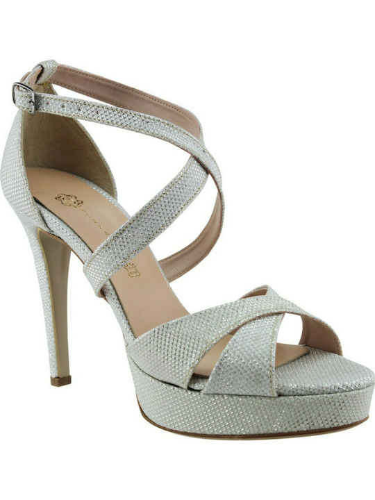 Stefania Damen Sandalen in Silber Farbe