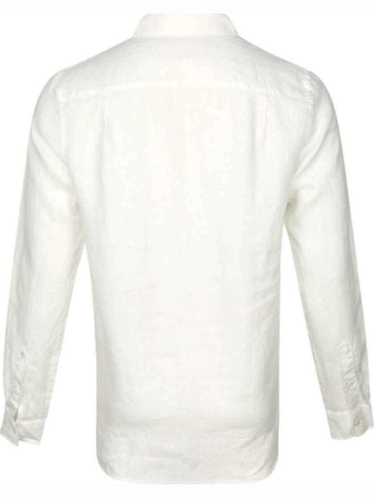 Scotch & Soda Men's Shirt Long Sleeve Linen White