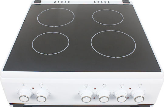 Muhler Aragaz 64lt cu Plite Ceramice L60cm. White