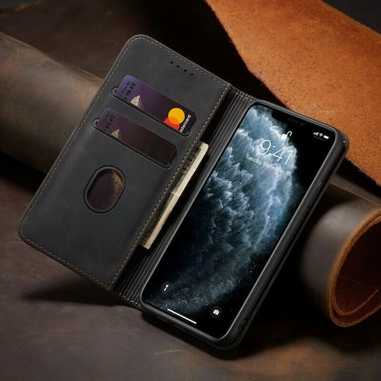 Bodycell PU Leather Wallet Δερματίνης Μαύρο (iPhone 12 / 12 Pro)