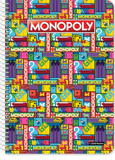 Diakakis Spiral Heft Geregelt B5 60 Blätter 2 Themen Monopoly 1Stück (Μiverse Designs)