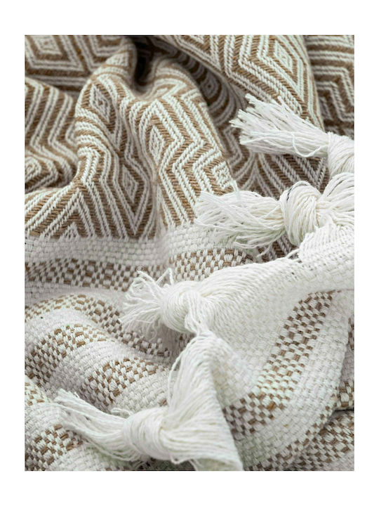 Madi Three-Seater Sofa Throw Tent 170x300cm Beige TENT BEIGE-3TH