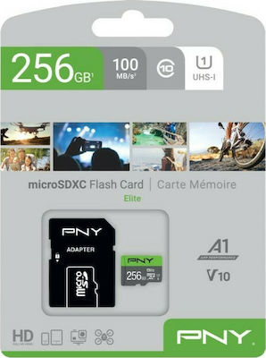 PNY Elite microSDXC 256GB Class 10 U1 UHS-I with Adapter