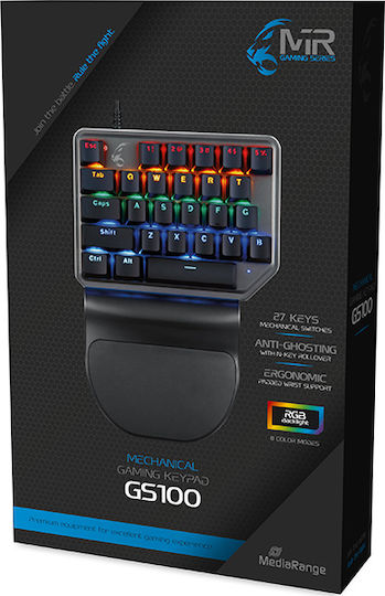 MediaRange MR GS100 Gaming KeyPad mit Benutzerdefiniert Schaltern und RGB-Beleuchtung (Englisch UK)