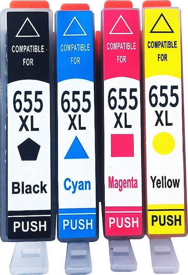 Inkjet Printer Compatible Inks Pack HP 655XL Multi (Color) / Black