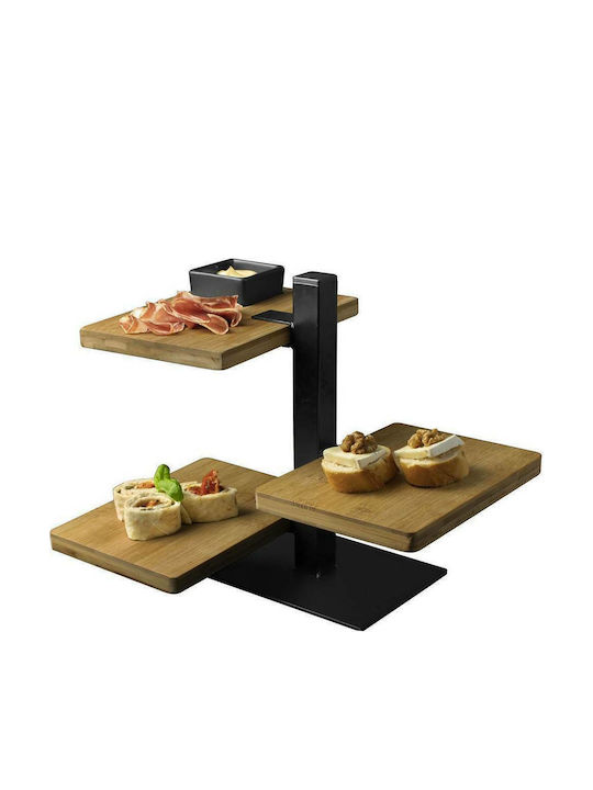 Marva Wooden Dessert Tower Stand with 3 Tiers Brown 18x12.8x24.5cm