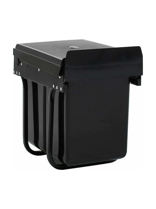 vidaXL Coș De Gunoi Soft Close Pentru Dulap Din Plastic Negru 20lt