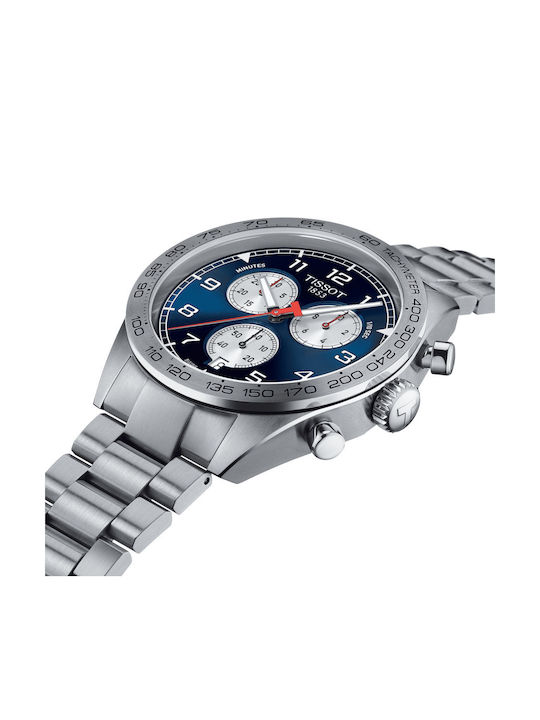 Tissot Ανδρικό Ρολόι 42mm Χρονογράφος Μπαταρίας με Ασημί Μεταλλικό Μπρασελέ