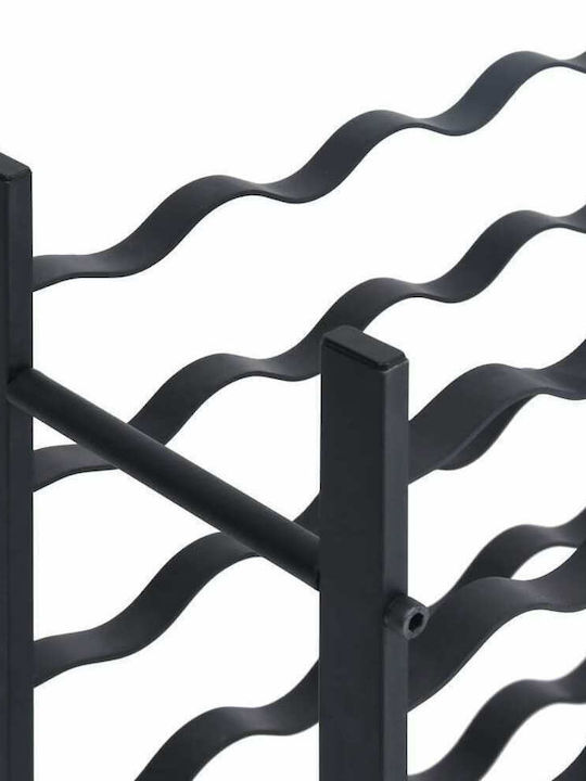 vidaXL Freistehend Flaschenhalter Metallisch für 36 Flaschen Schwarz 64x22x58.5εκ.