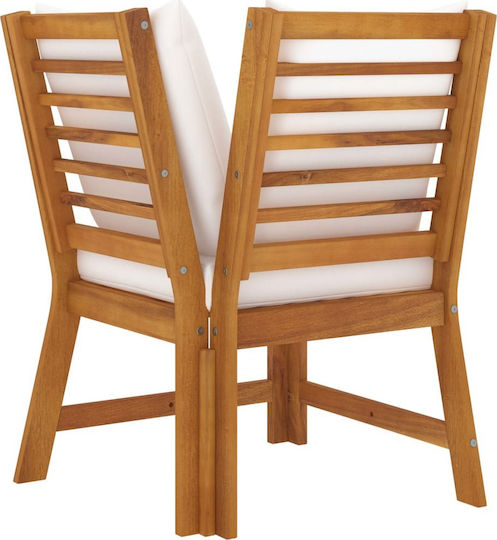 Outdoor Living Room Set 2 Pieces Cream With Pillows