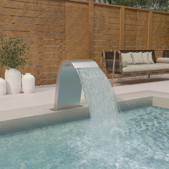 vidaXL Pool Waterfall made of Stainless Steel 60x50x30cm Silver
