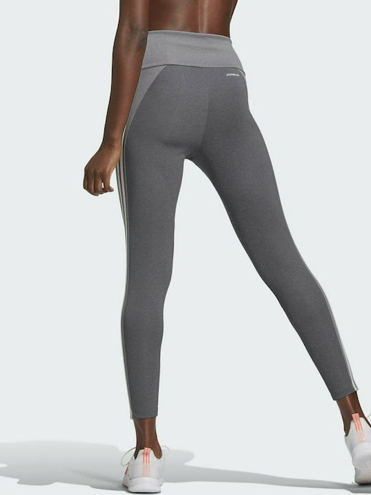 Adidas Designed To Move 7/8 Yoga Γυναικείο Cropped Κολάν Ψηλόμεσο Dark Grey Heather
