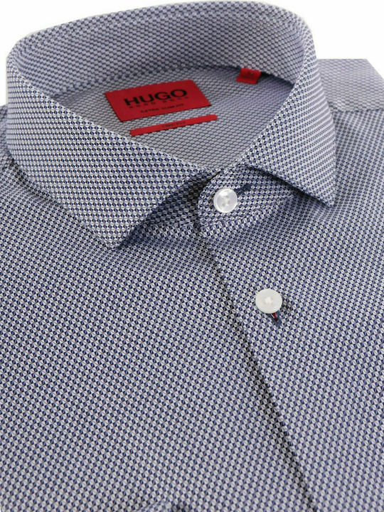 Hugo Boss Men's Shirt Long Sleeve Cotton Blue