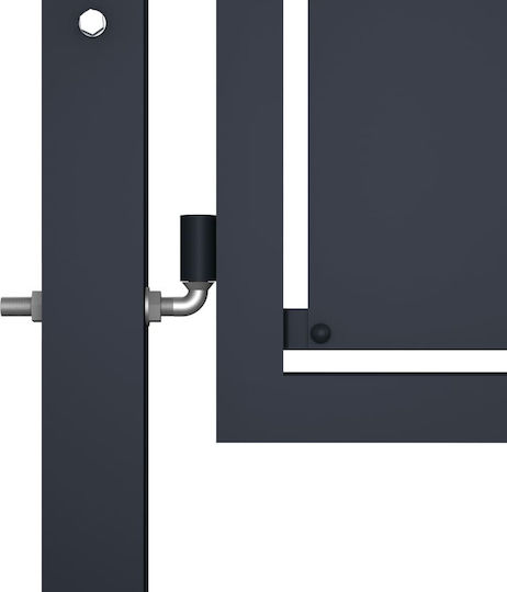 vidaXL Garden Fence Gate Anthracite Steel Metal Fence Gate in Gray Color 1.0x3.0m