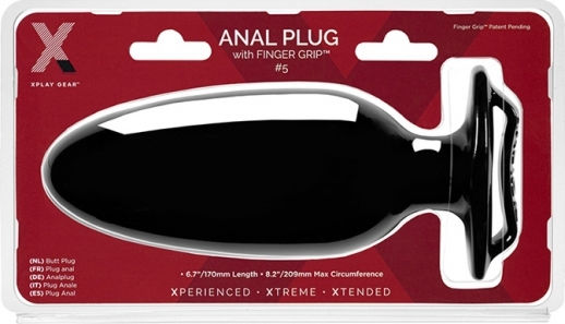 Perfect Fit Brand Xplay Finger Grip Plug #5L Анална тапа Черна