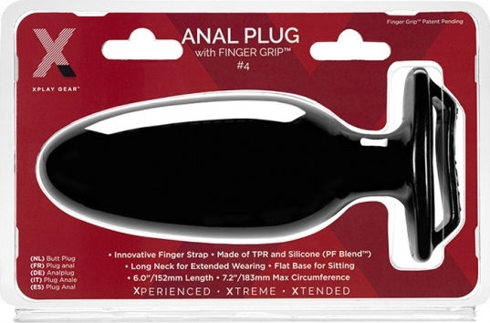 Perfect Fit Brand Xplay Finger Grip Plug #4L Анална тапа Черна