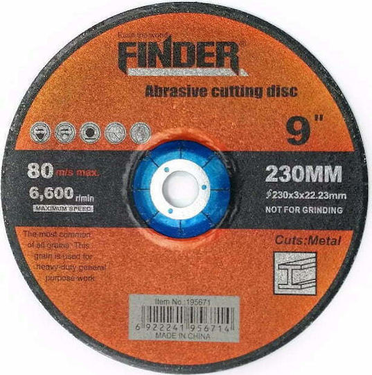 Finder Blade 9mm T42 Cutting Disc Metal Hole Diameter 230mm 1pcs