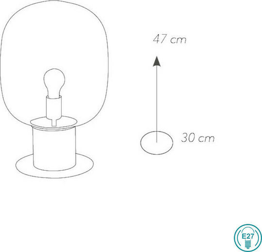 Fan Europe Fellini-L30 ORO Glass Table Lamp for Socket E27 with White Shade and Gold Base