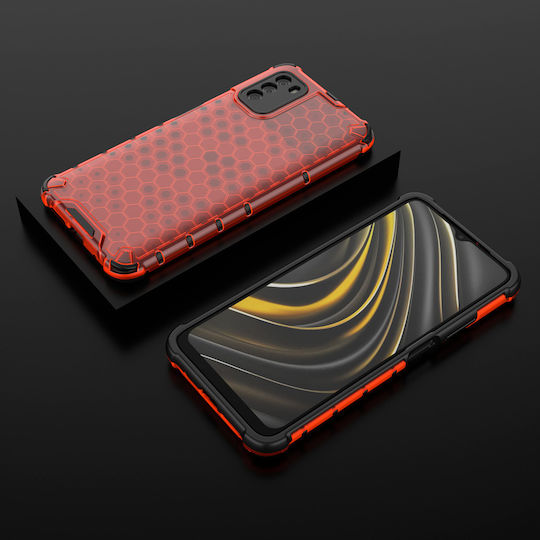 Hurtel Honeycomb Задна корица Силикон Червен (Poco M3 / Redmi 9T)
