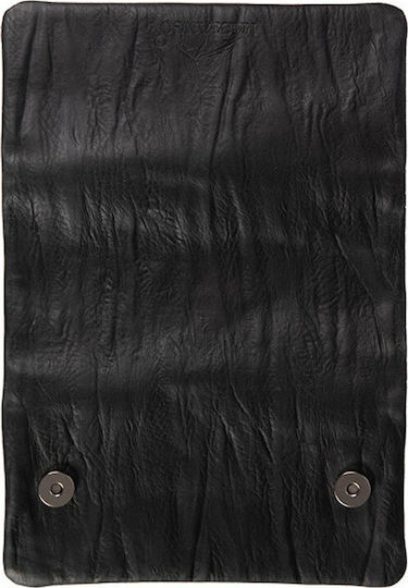 Mestango Waves Leather Tobacco Pouch Black with Magnet Closure 16x8cm