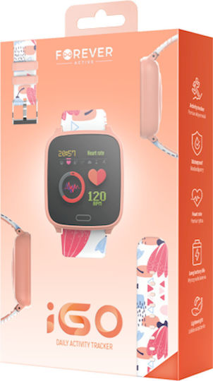 Forever JW-100 Smartwatch με Παλμογράφο (Πορτοκαλί)