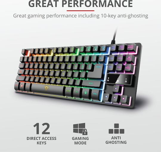 Trust GXT 833 Thado Gaming Keyboard Tenkeyless with RGB Lighting English US