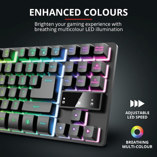 Trust GXT 833 Thado Gaming Keyboard Tenkeyless with RGB Lighting English US