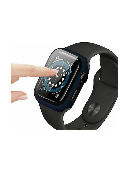 Tech-Protect Defense 360 Plastic Case with Glass in Black color for Apple Watch 44mm