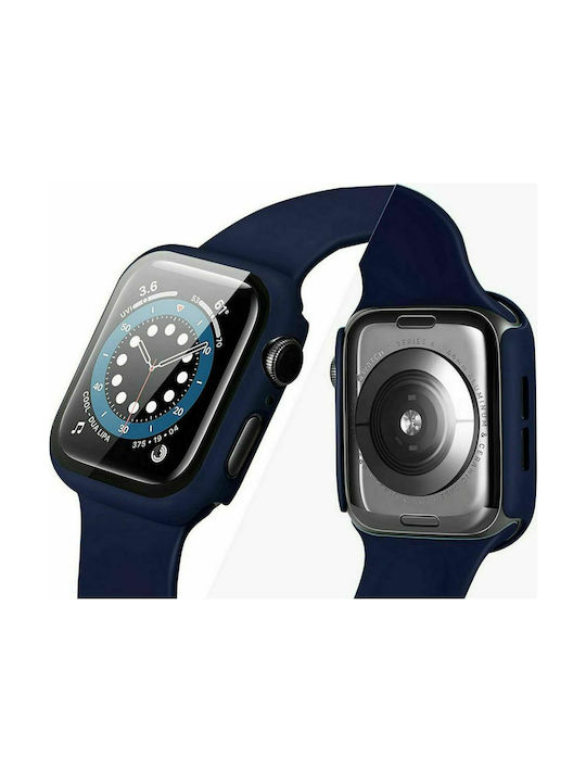 Tech-Protect Defense 360 Plastic Case with Glass in Black color for Apple Watch 44mm