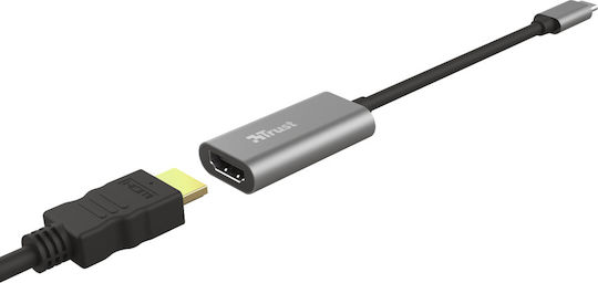 Trust Dalyx Convertor USB-C masculin în HDMI feminin Gri 1buc