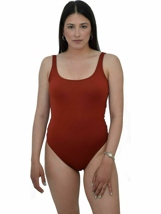 Blu4u One-Piece Swimsuit with Padding & Open Back Orange